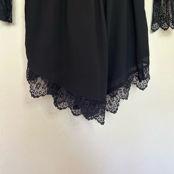 Cotton Candy Black Lace Romper with bell sleeve. Size Small.  007 - Picture 6 of 11
